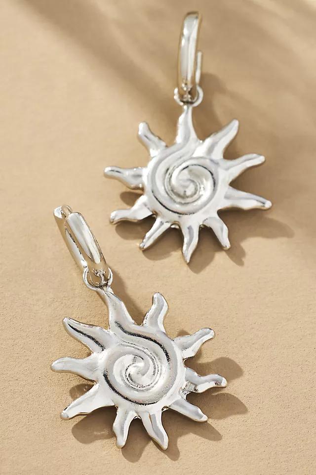 Fun Icon Charm Huggie Hoop Earrings Product Image