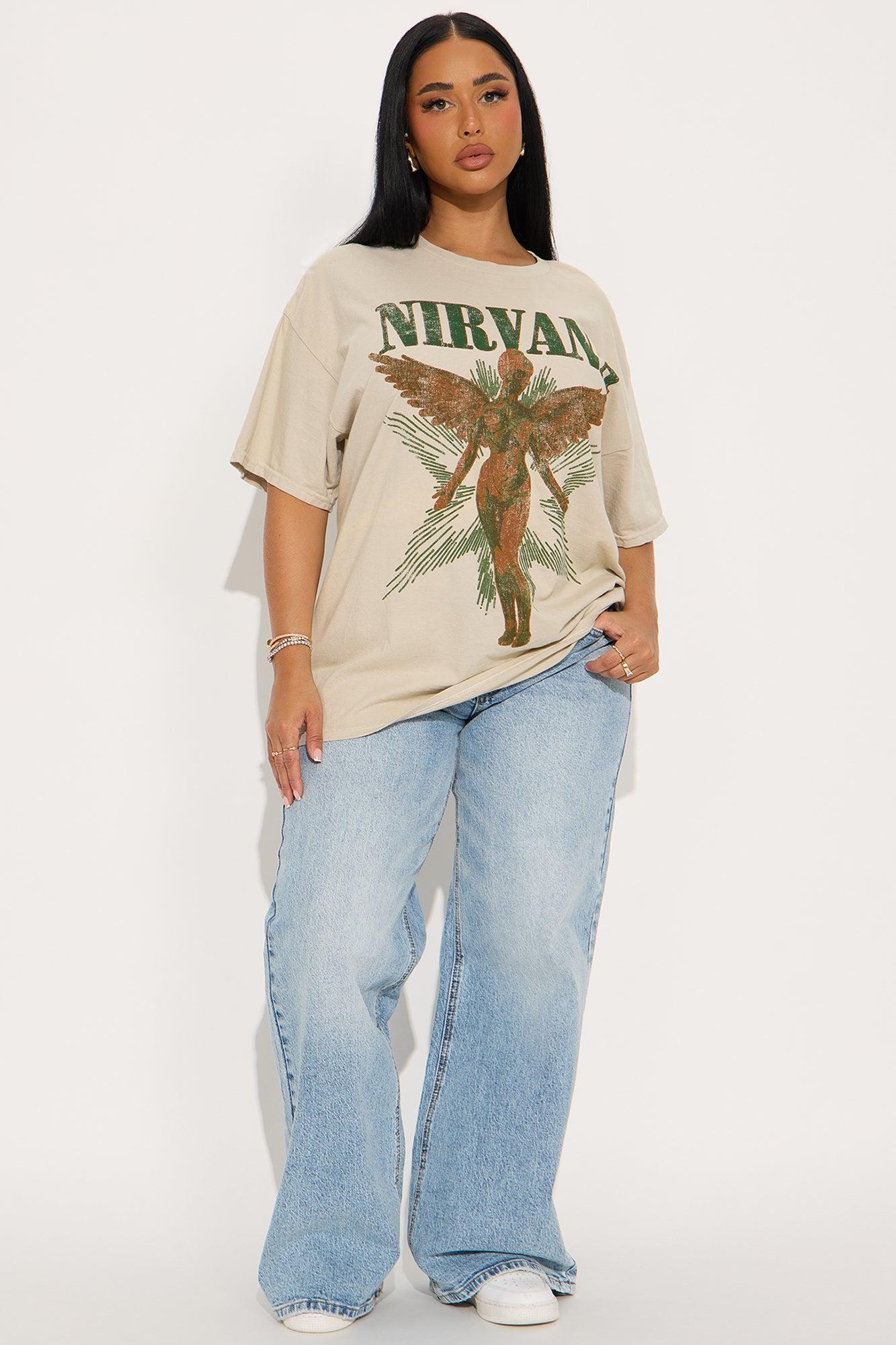 Nirvana Utero Star Washed Oversized Tee - Sand Female Product Image