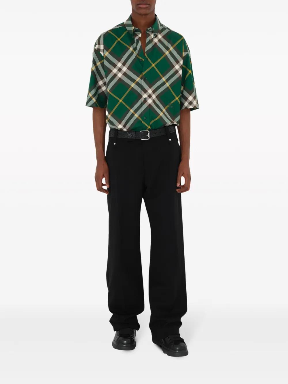 logo-embroidered plaid shirt Product Image