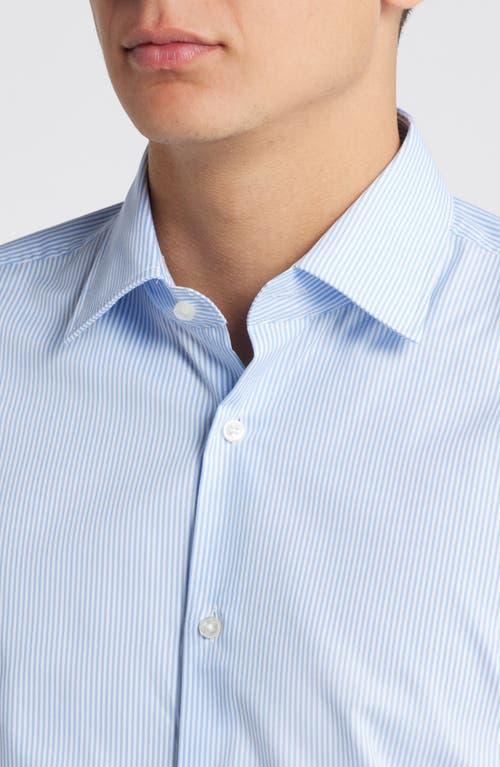 HUGO BOSS Boss Hank Slim Fit Stripe Cotton Blend Dress Shirt In Open Blue Product Image