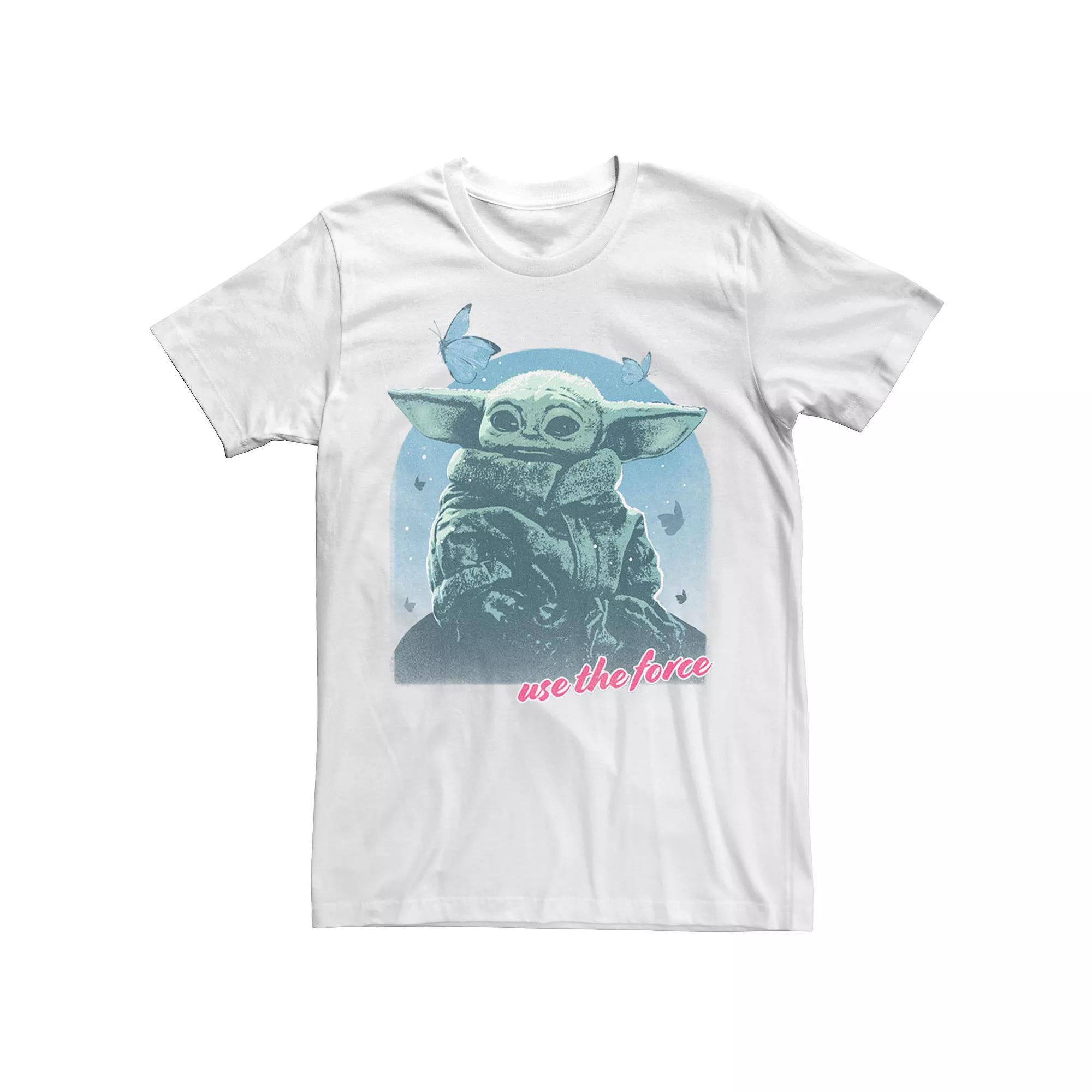 Big & Tall Star Wars: The Mandalorian Grogu Use The Force R14 Tee, Men's, Size: 3XLT, White Product Image