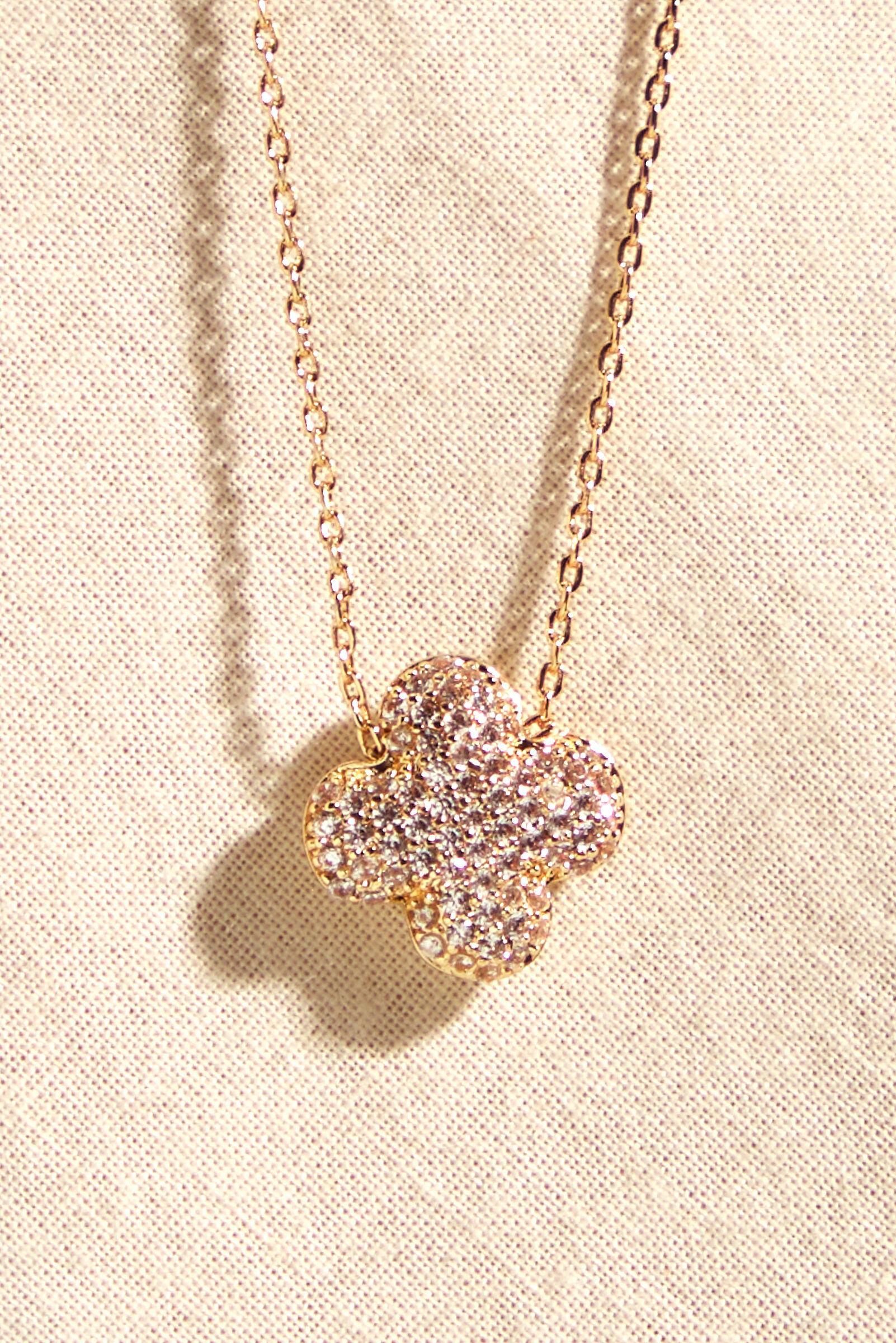 18K Bubble Clover Necklace Product Image