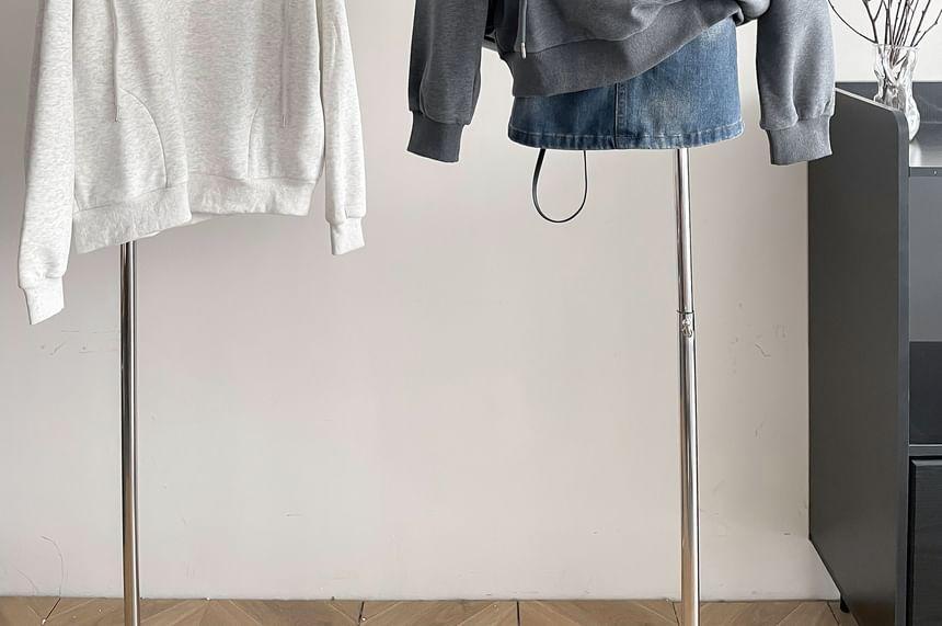 Collar Melange Drawstring Half-Zip Pullover Product Image