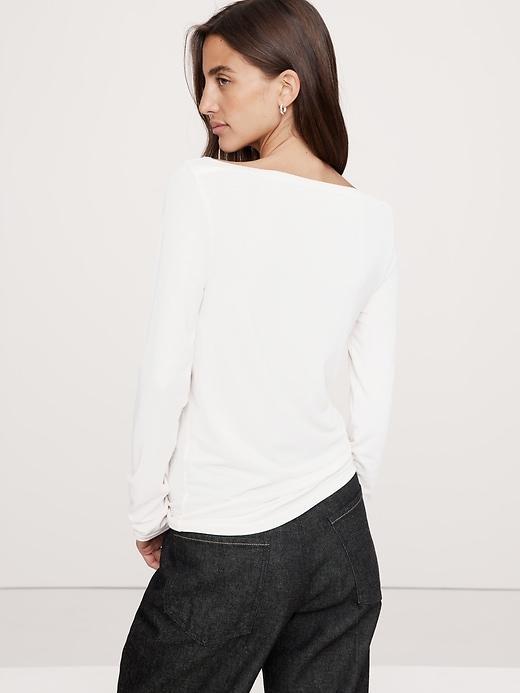 Luxe Wool-Blend Boat-Neck Top Product Image