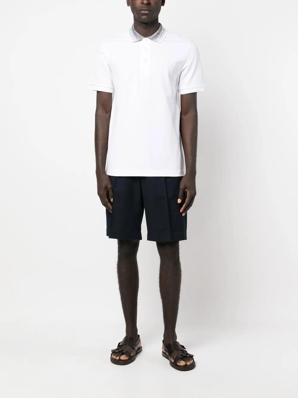 zig-zag collar polo shirt Product Image