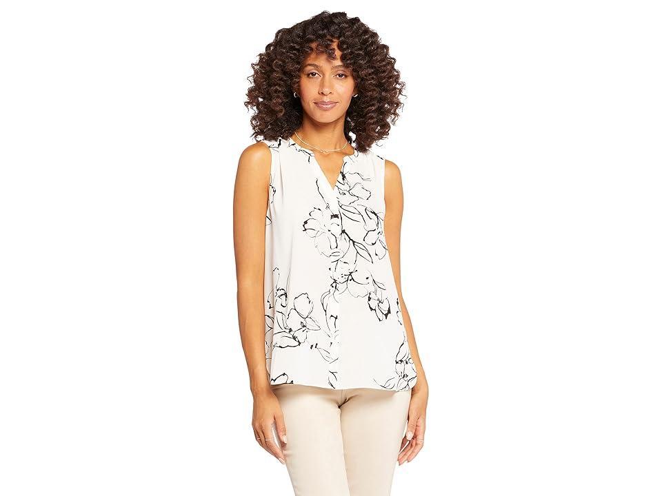 NYDJ Sleeveless Pintuck Blouse (Lily Pad) Women's Clothing Product Image