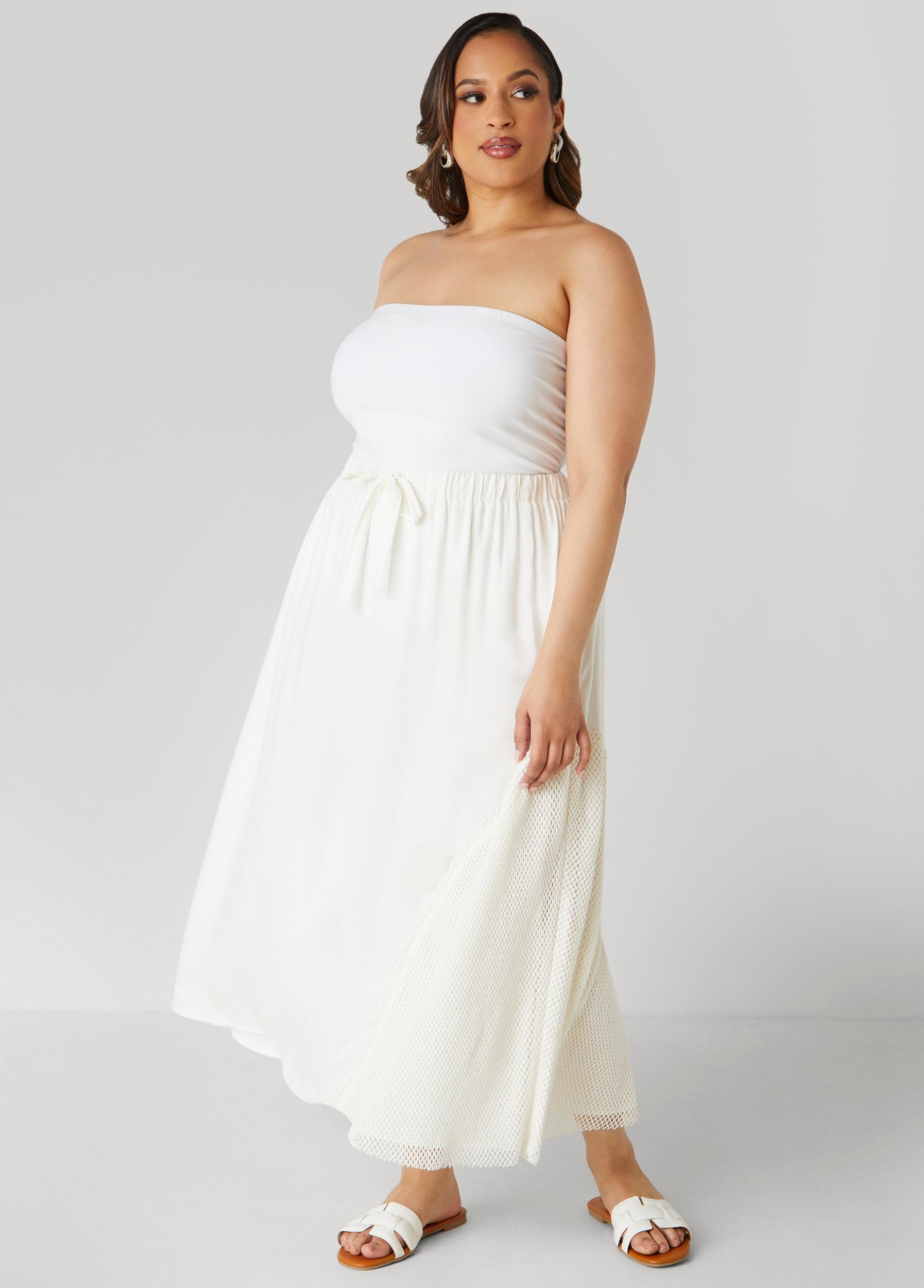 Fishnet Paneled Maxi Skirt Product Image