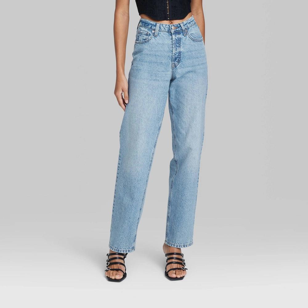 Women's High-Rise EasyRigid Straight Jeans - Wild Fable™ Medium Wash 00 Product Image