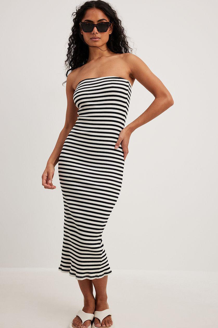 Striped Tube Midi Dress Product Image
