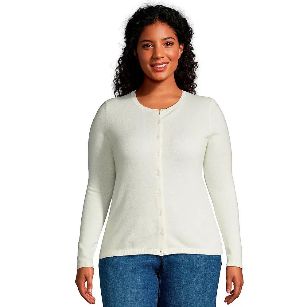 Plus Size Lands' End Classic Cashmere Cardigan Sweater, Women's, Size: 2XL, White Product Image