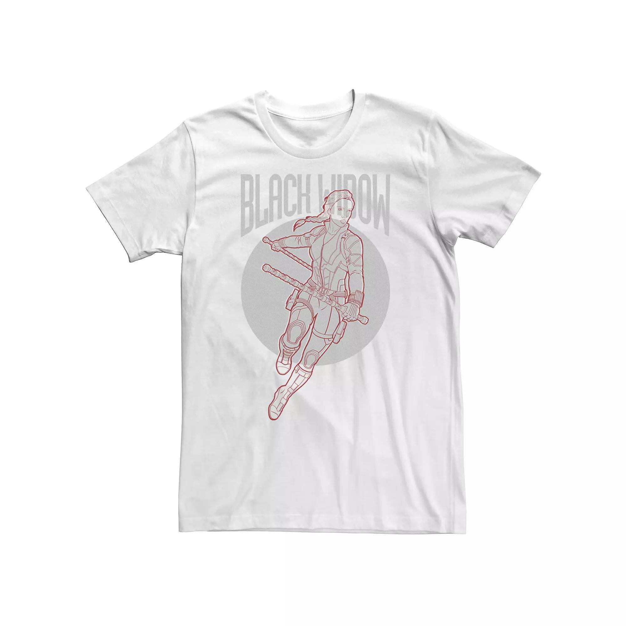 Big & Tall Marvel Avengers Endgame Black Widow Outline Poster Tee, Men's, Size: XL Tall, White Product Image