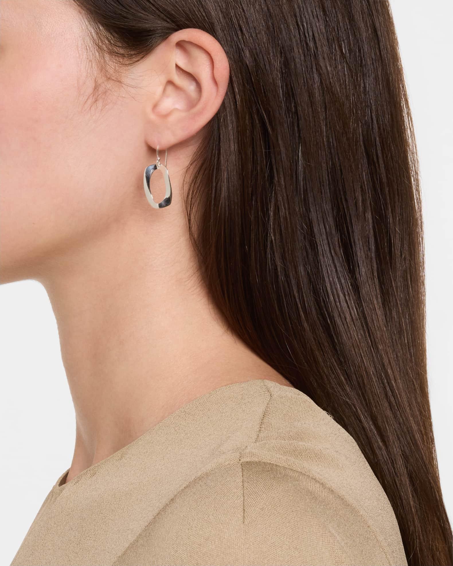  925 Classico Small Rounded Rectangle Wavy Frame Earrings Product Image
