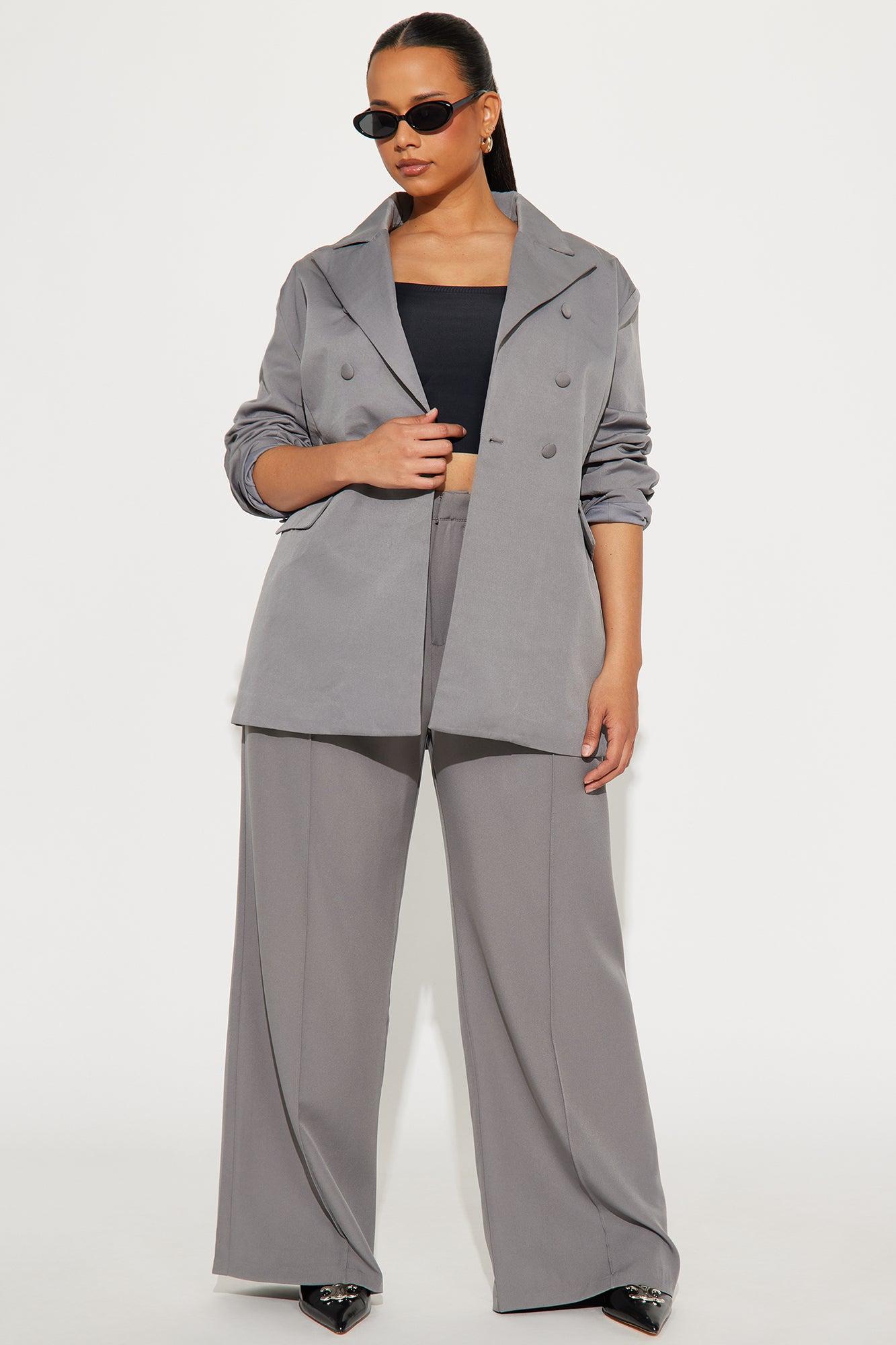 Office Behavior Oversized Blazer - Charcoal Product Image