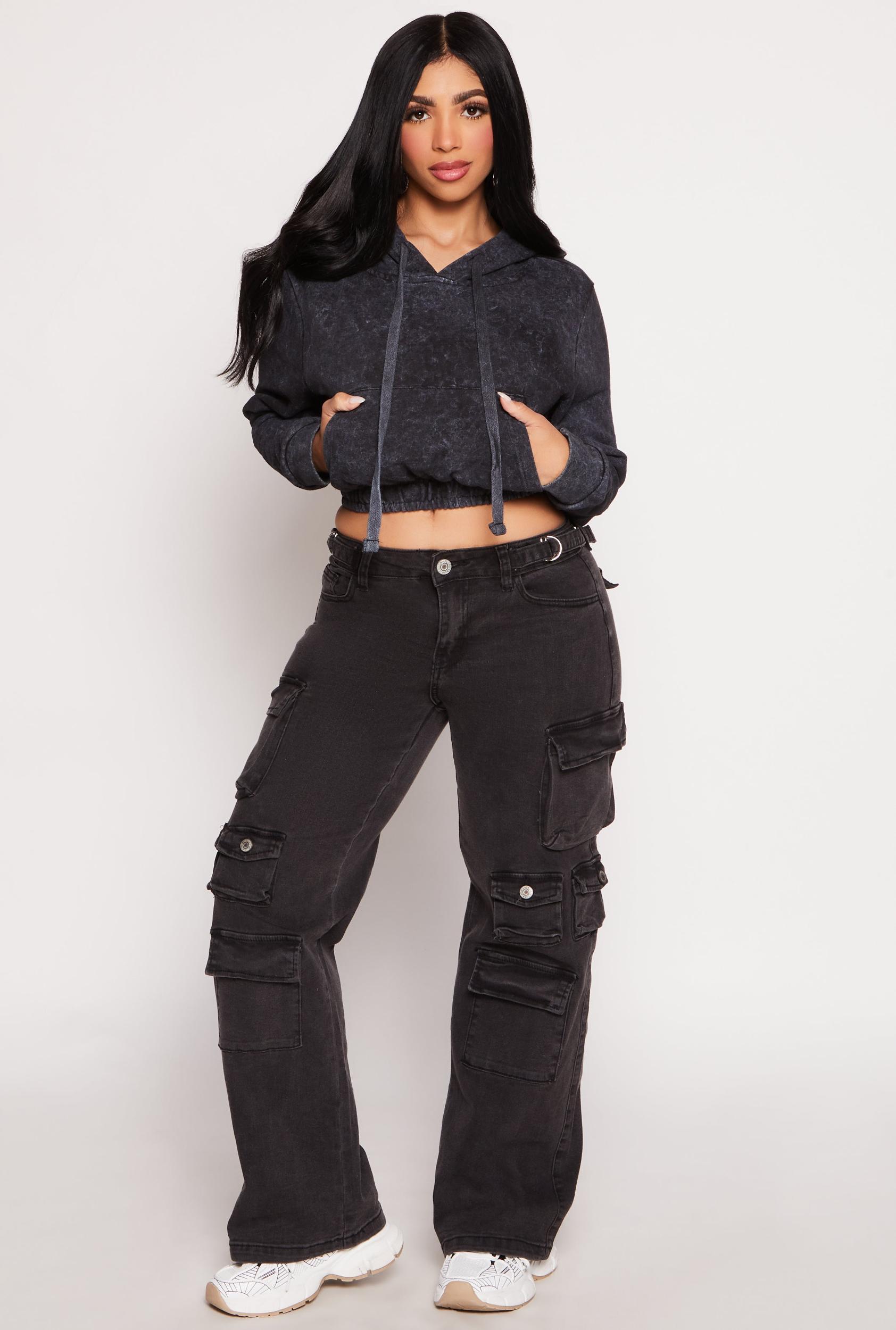 Womens VIP Whiskered Straight Leg Cargo Jeans Product Image