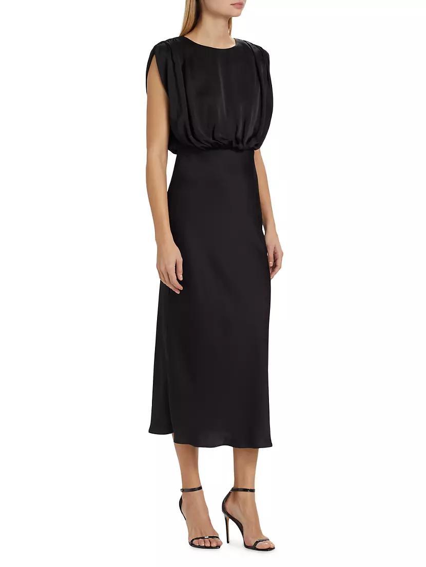 Flora Ruched Sleeveless Midi-Dress Product Image