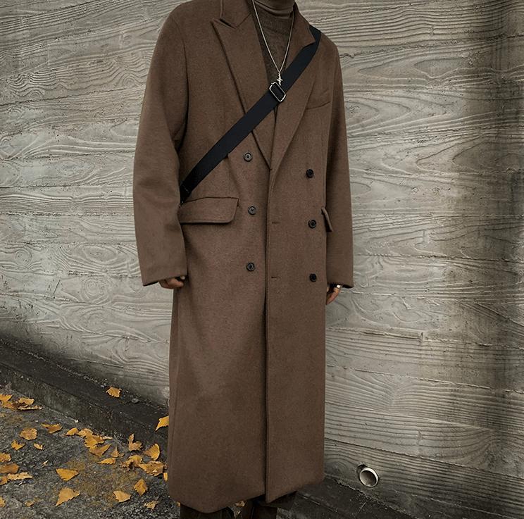 RT No. 6156 BROWN WOOLEN TRENCH COAT Product Image