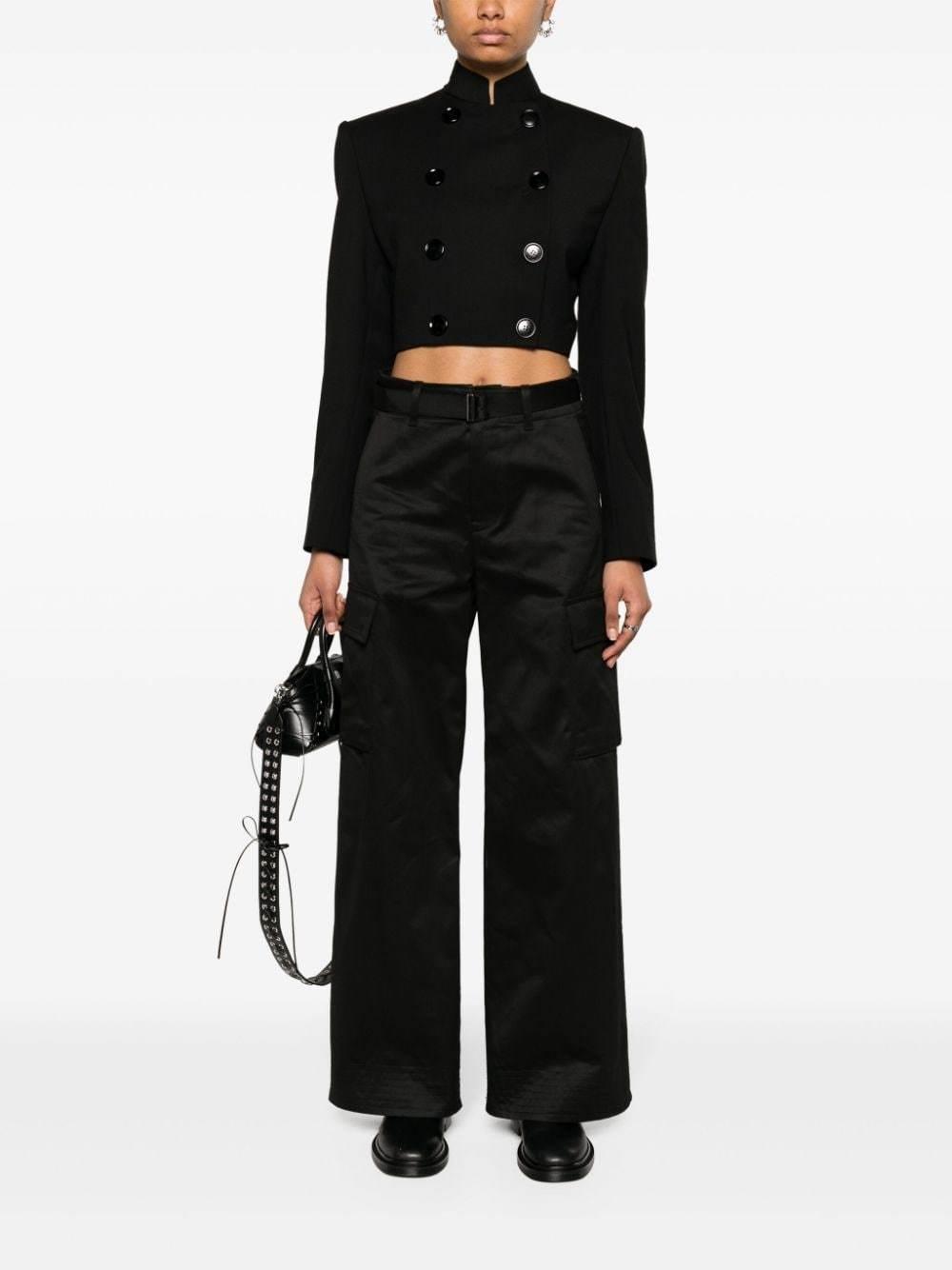 SACAI Belted Wide-leg Cargo Trousers In Blue Product Image