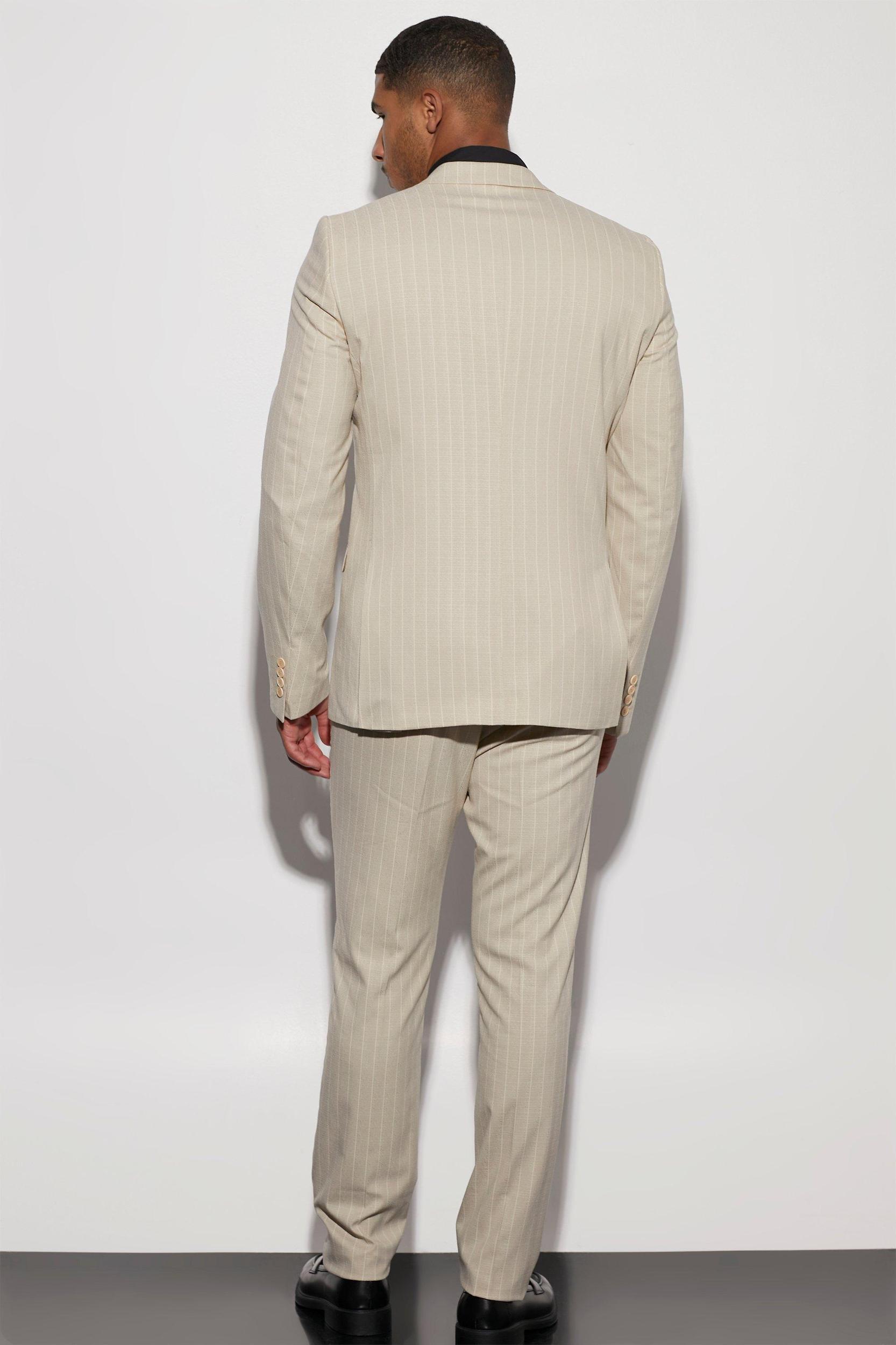 Tall Single Breasted Slim Stripe Suit Jacket | boohooMAN USA Product Image