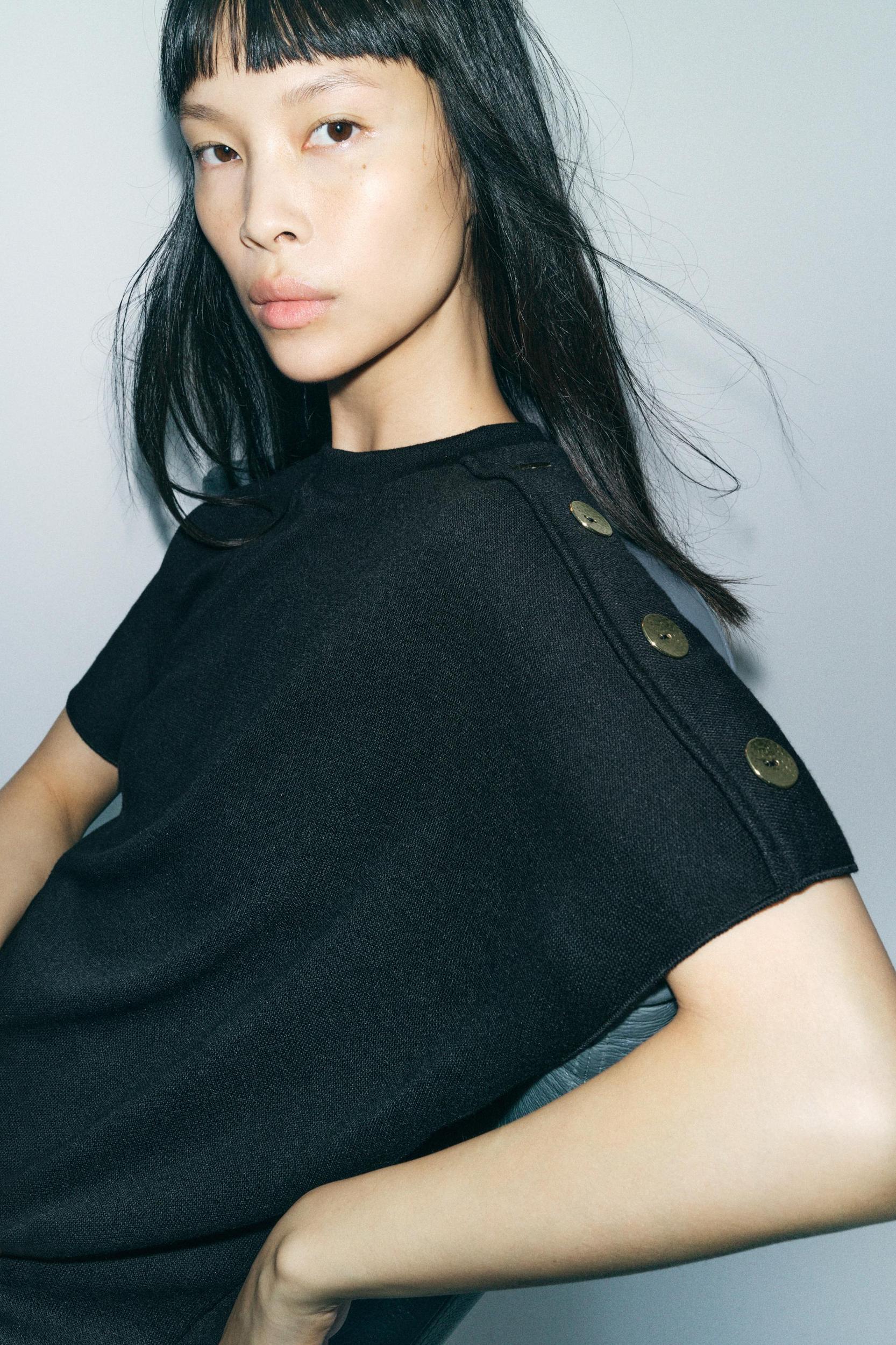 SOFT BUTTON MIDI SKIRT Product Image