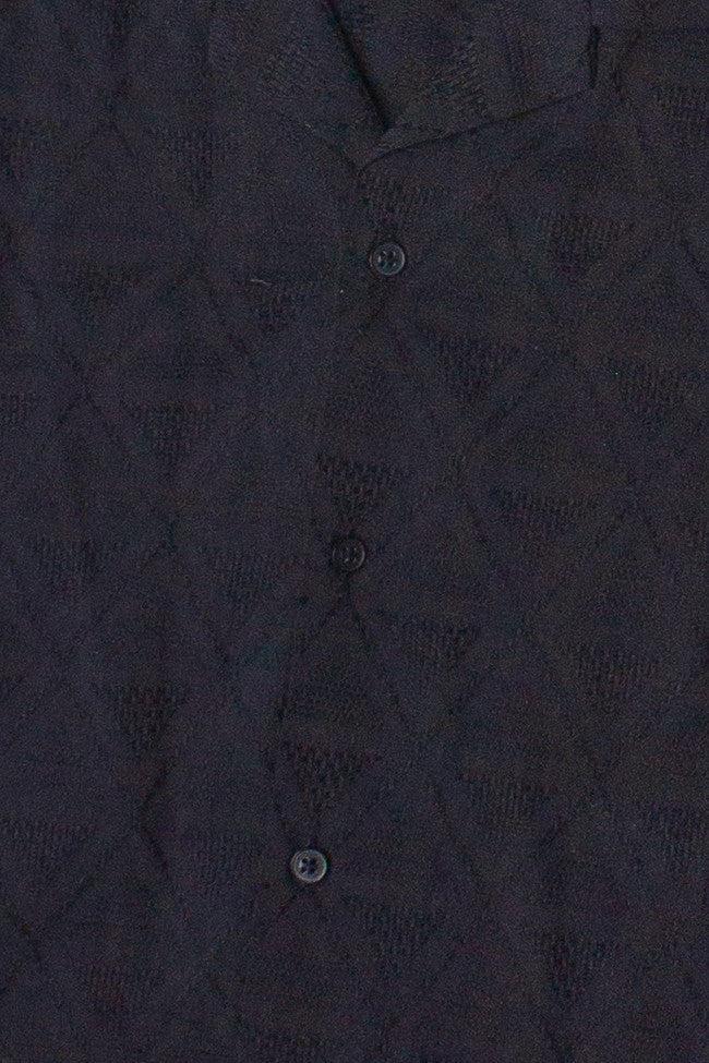 Textured Diamond Embroidery Button Up Shirt Product Image