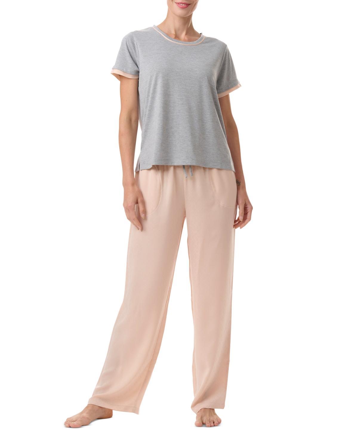 Tommy Hilfiger Womens 2-Pc. Short-Sleeve Satin Logo Pajamas Set Product Image