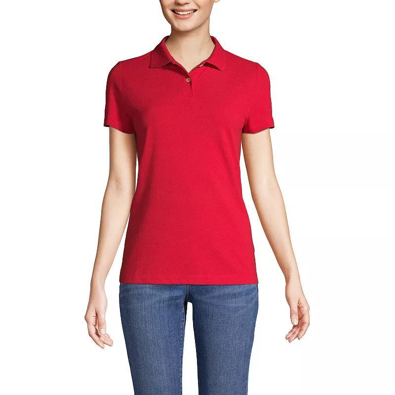 Women's Lands' End Short Sleeve Basic Mesh Polo Shirt, Size: XL, Vibrant Green Product Image
