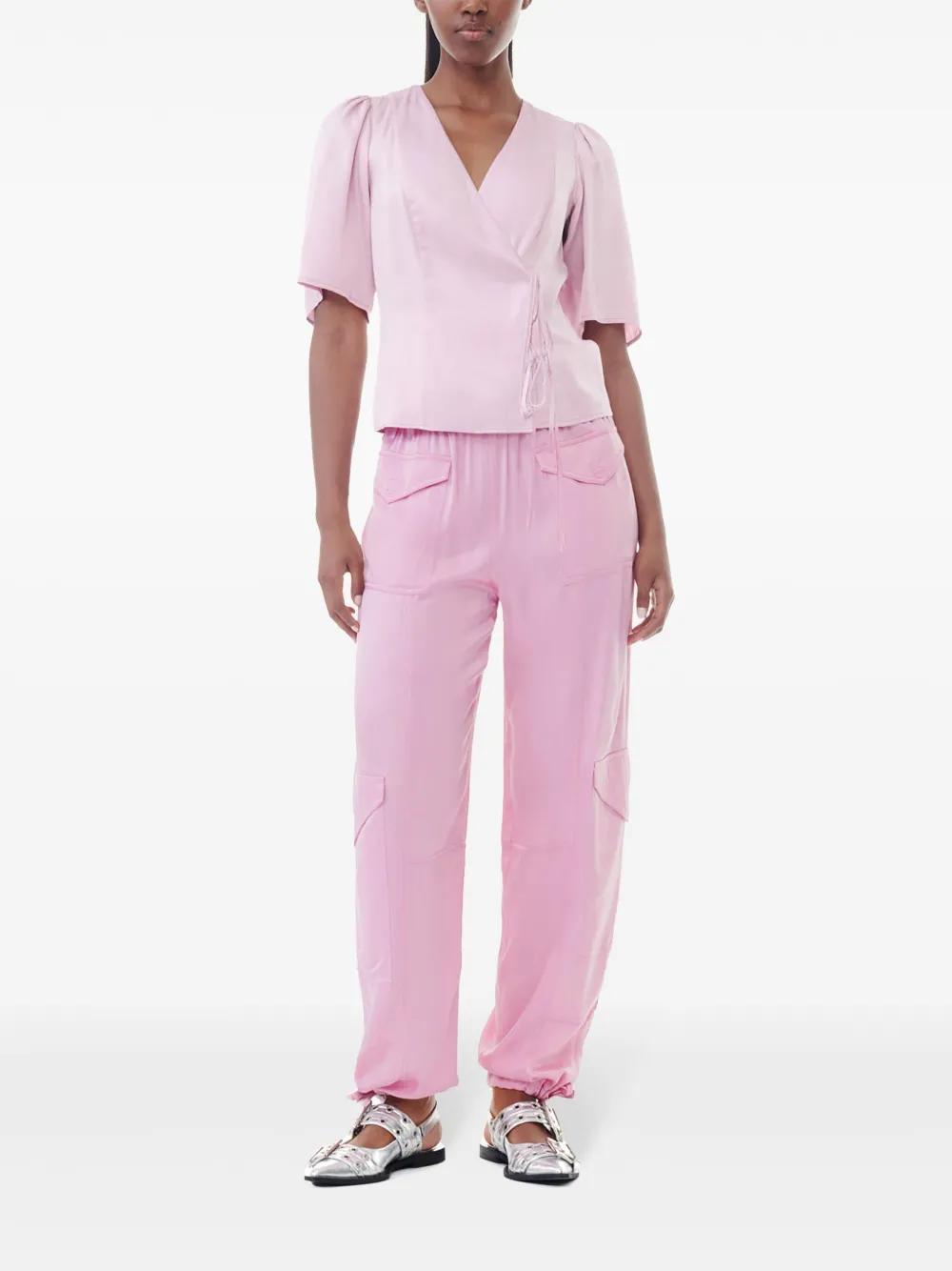 V-neck wrap blouse Product Image