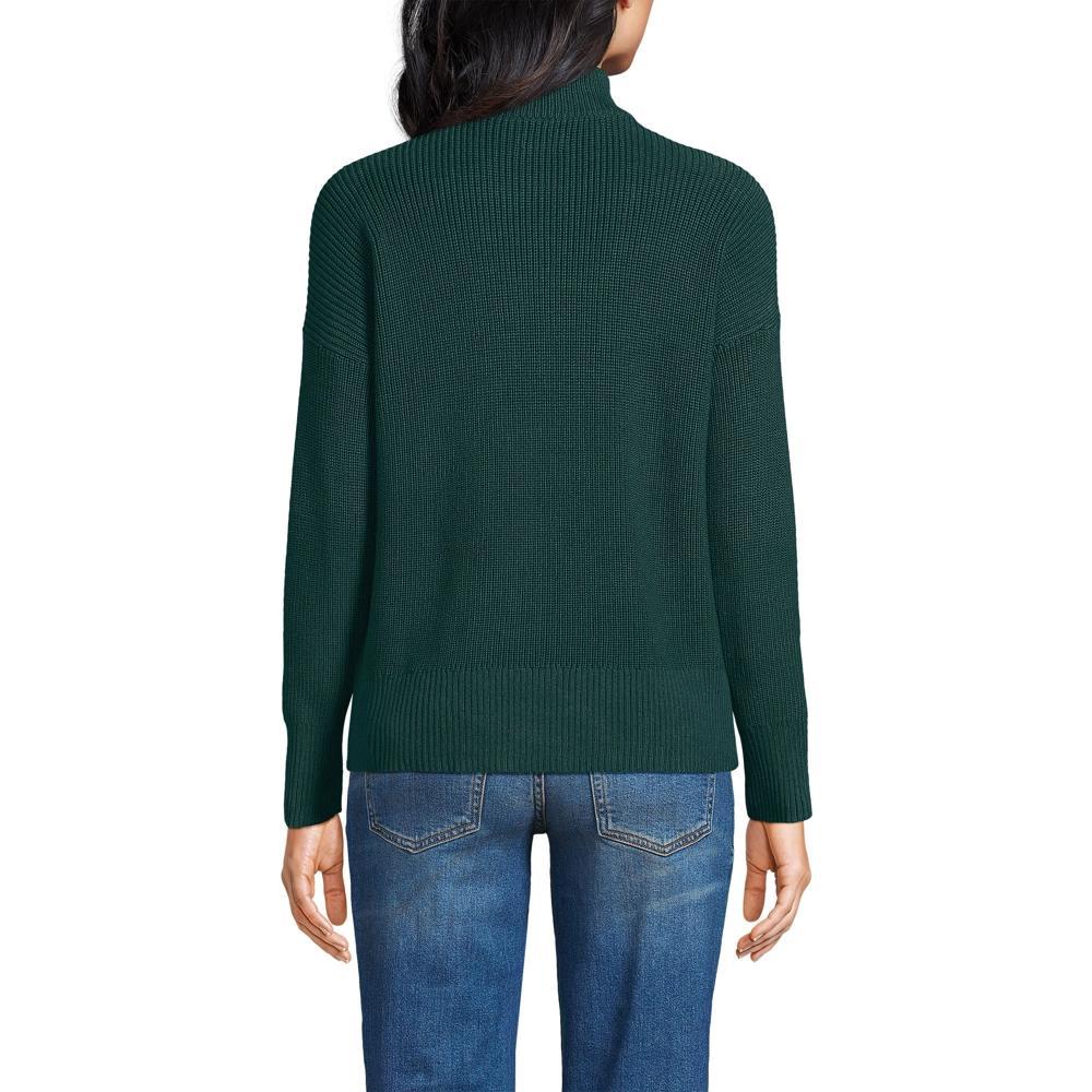 Petite Lands' End Drifter Quarter-Zip Pullover Sweater, Women's, Size: Large Petite, Ivory Navy Stripe Product Image
