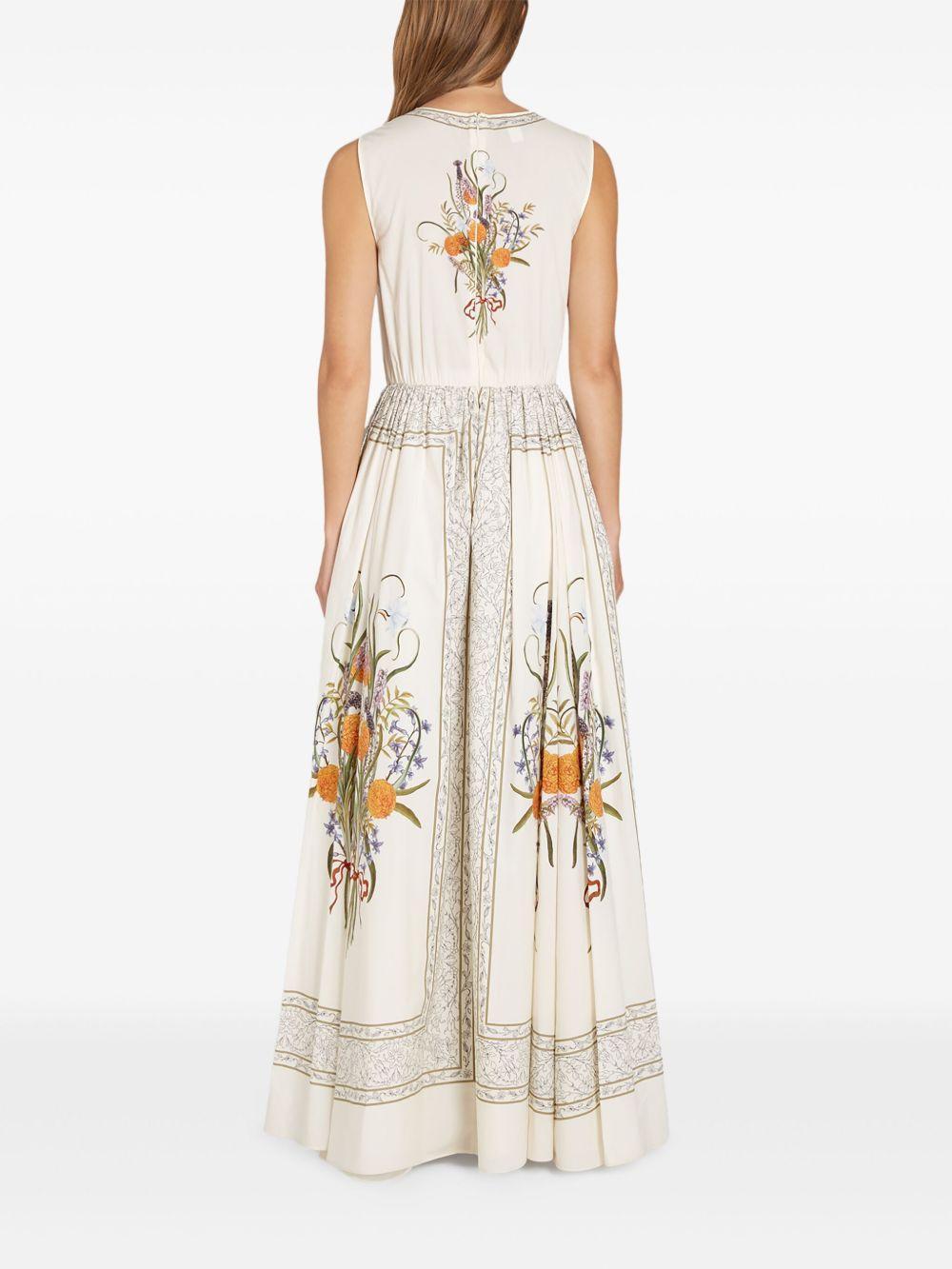Marigold Bouquets-print poplin dress Product Image