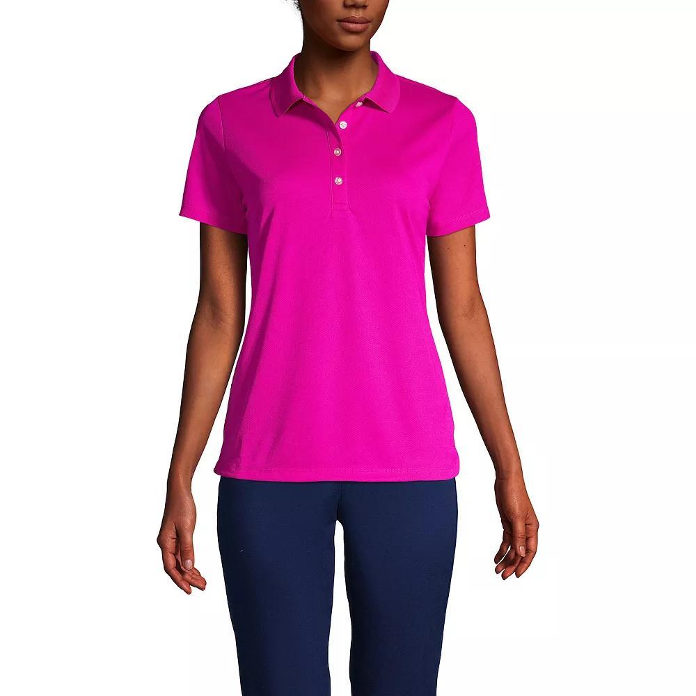 Women's Lands' End Short Sleeve Solid Active Polo Shirt, Size: XL, True Blue Product Image