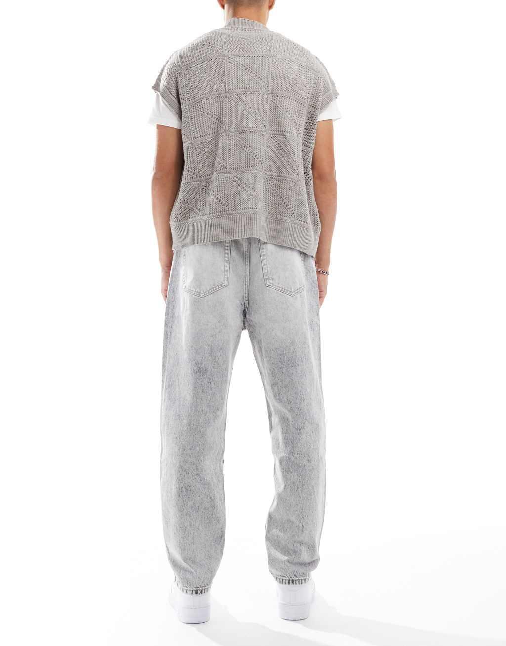 Bershka loose fit jeans in gray Product Image
