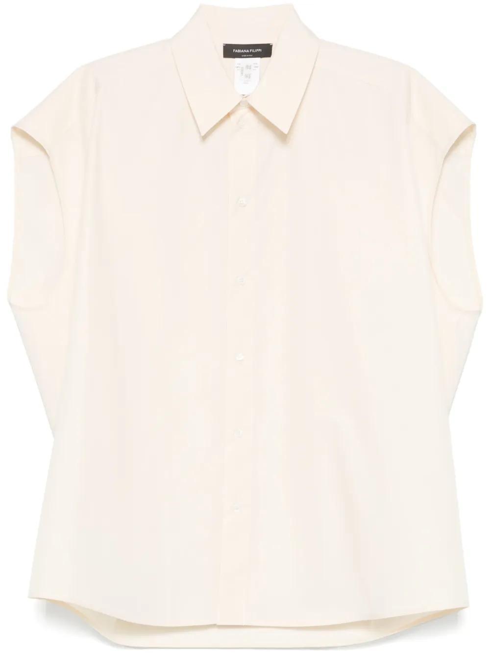 FABIANA FILIPPI Poplin Sleeveless Shirt In Neutral Product Image
