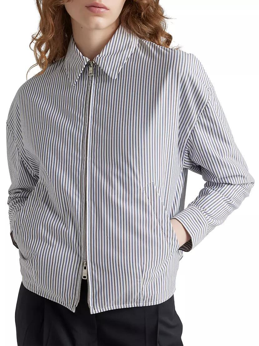 Striped Poplin Blouson Jacket Product Image