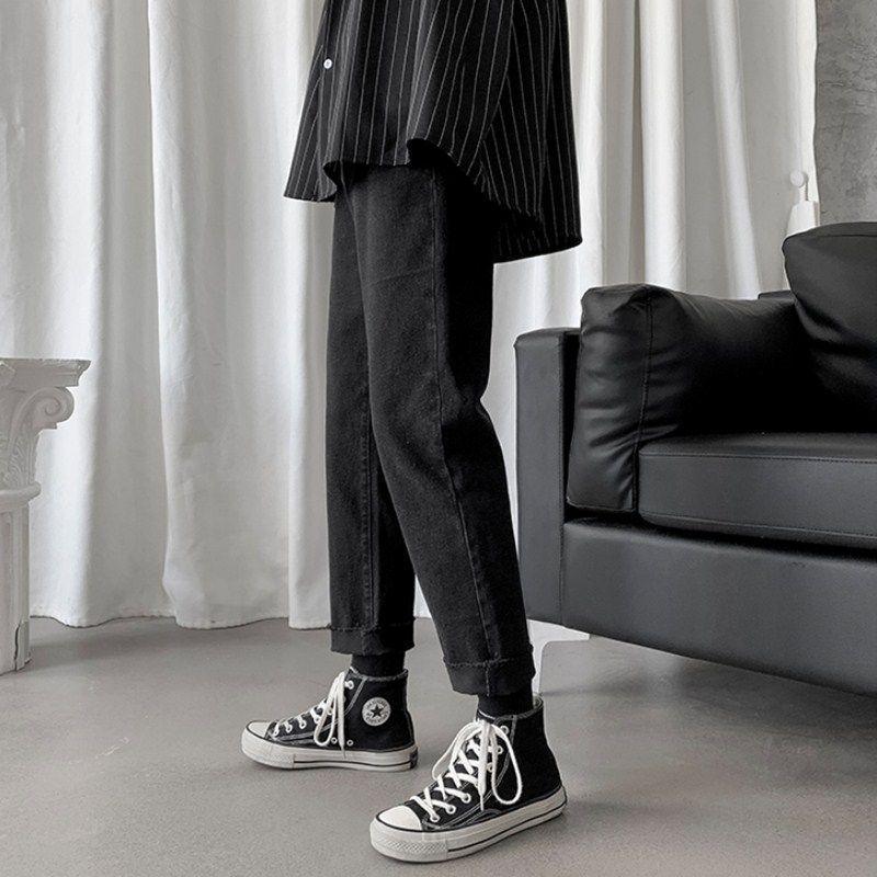 Cropped Straight-Leg Jeans Product Image