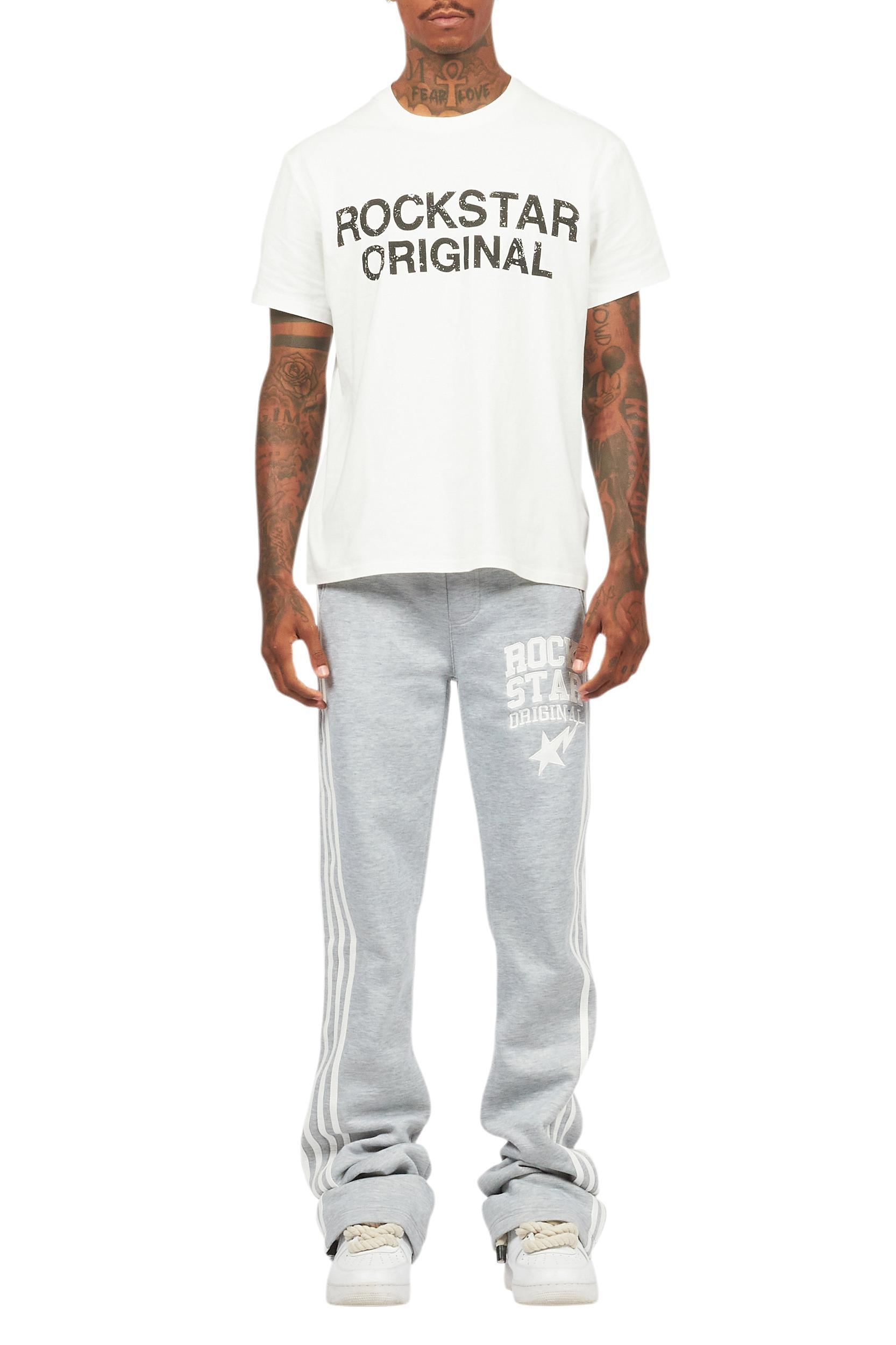 Gerrit Heather Grey Fleece Stacked Baggy Track Pant Male Product Image