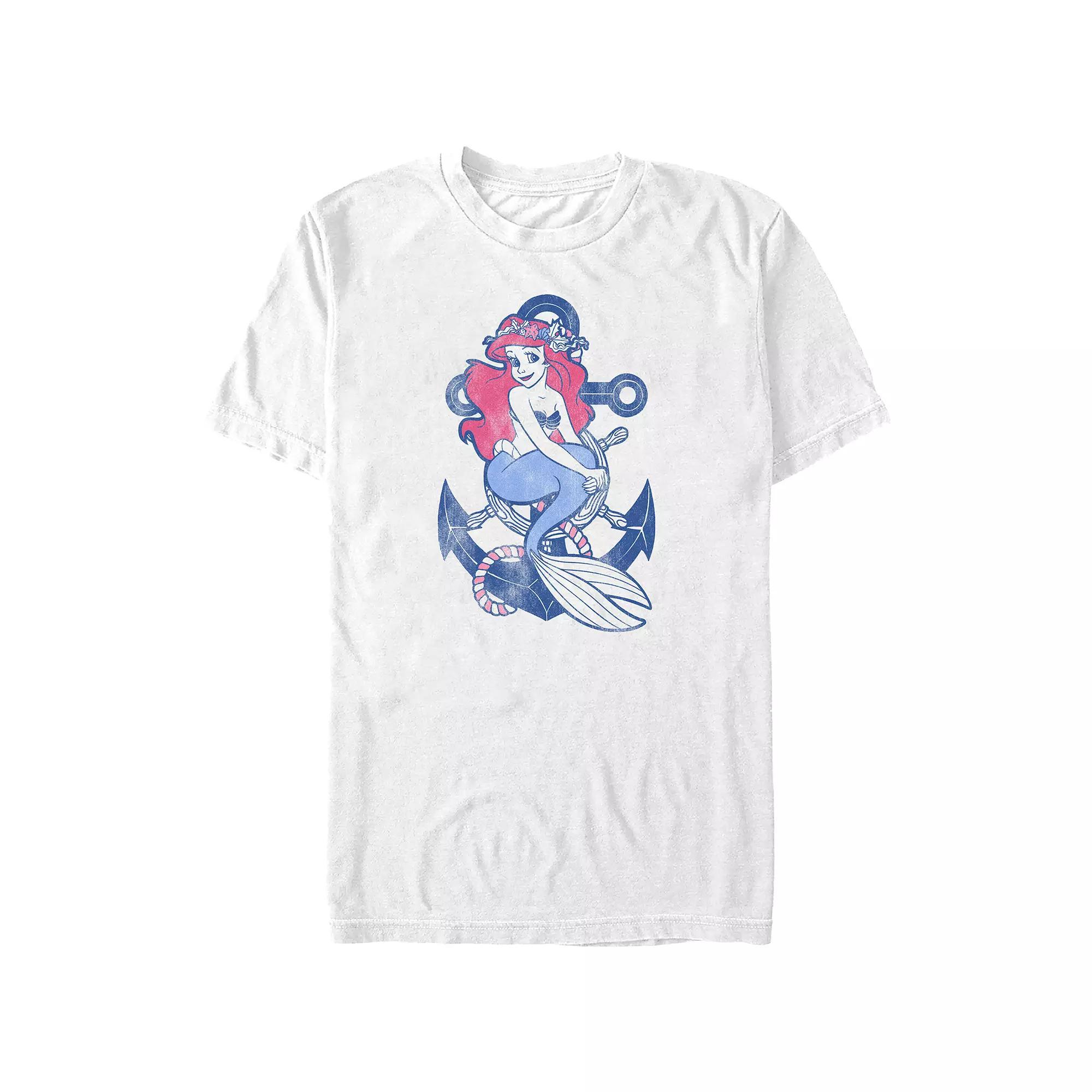 Disney's The Little Mermaid Nautic Ariel Juniors' Boyfriend Graphic Tee, Women's, Size: XXL, White Product Image