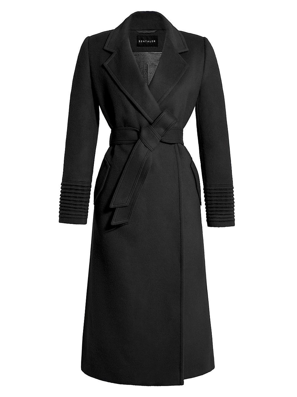 Womens Alpaca-Blend Long Wrap Coat Product Image