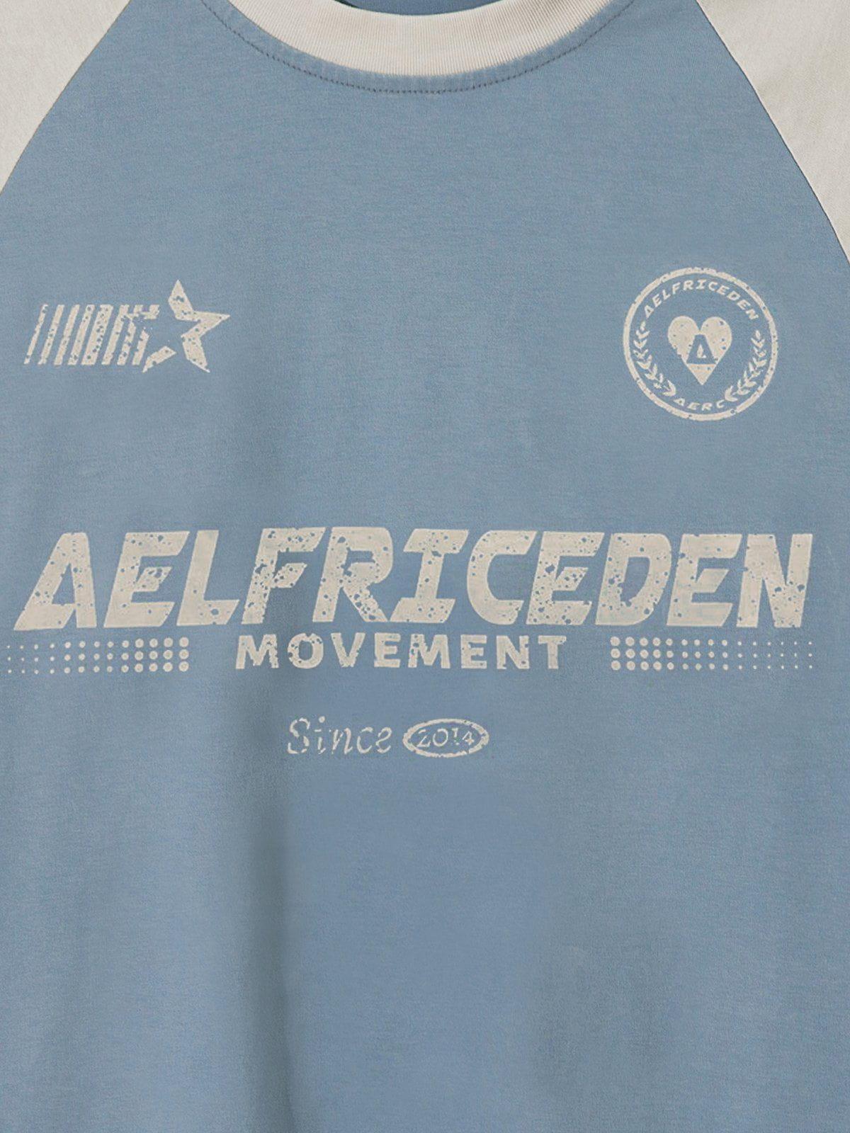 Aelfric Eden Color Blocking Graphic Long Sleeve T-Shirt Product Image