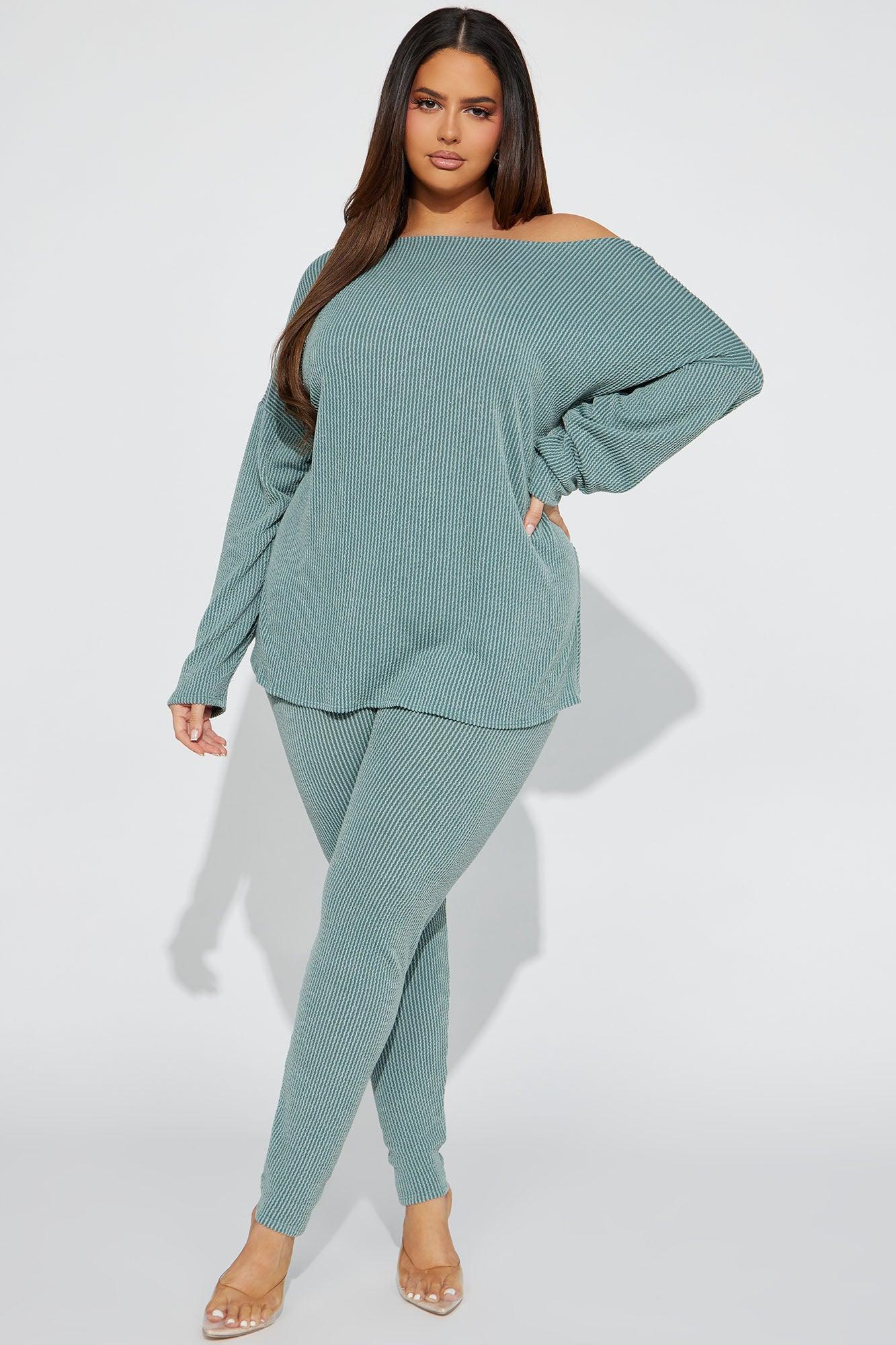 Don't Get Twisted Ribbed Legging Set - Olive Product Image