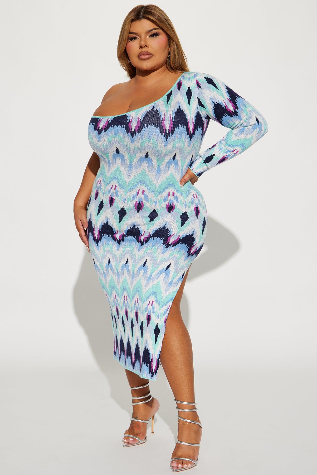 Patricia Sweater Midi Dress - Blue/combo Product Image