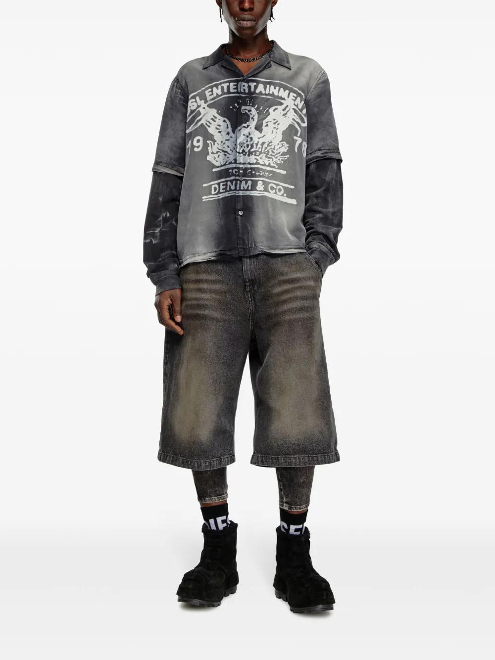 layered logo-print Lyocell shirt Product Image