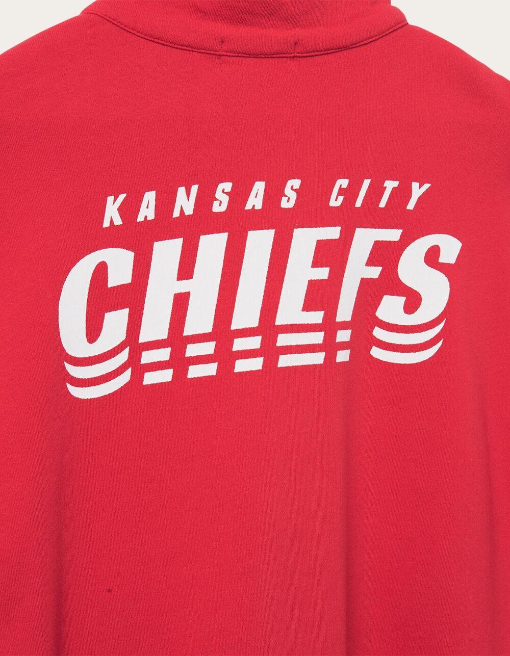 JUNK FOOD Kansas City Chiefs Mock 1/4 Button Up Sweatshirt Product Image