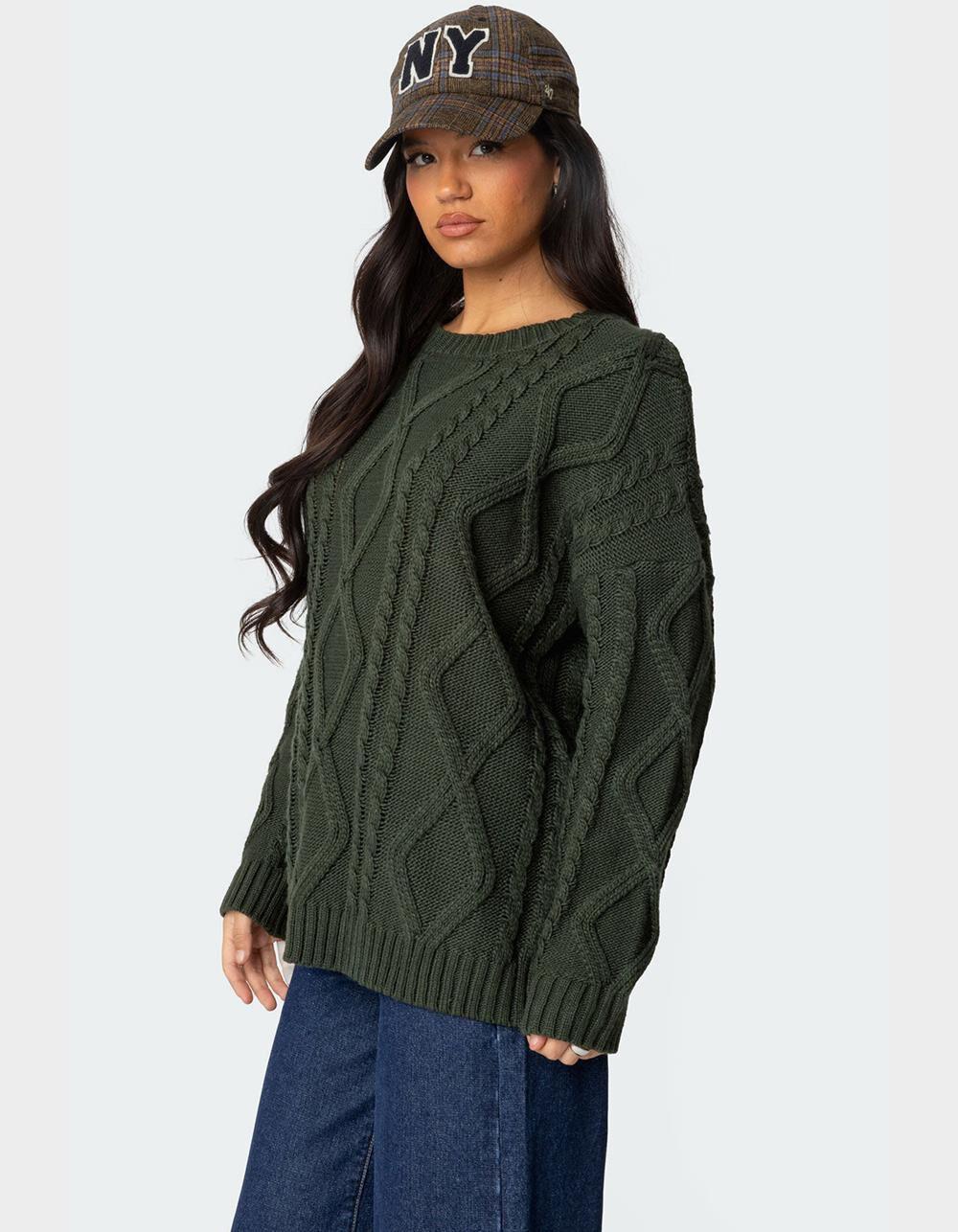 EDIKTED Kennedy Oversized Cable Knit Sweater Product Image