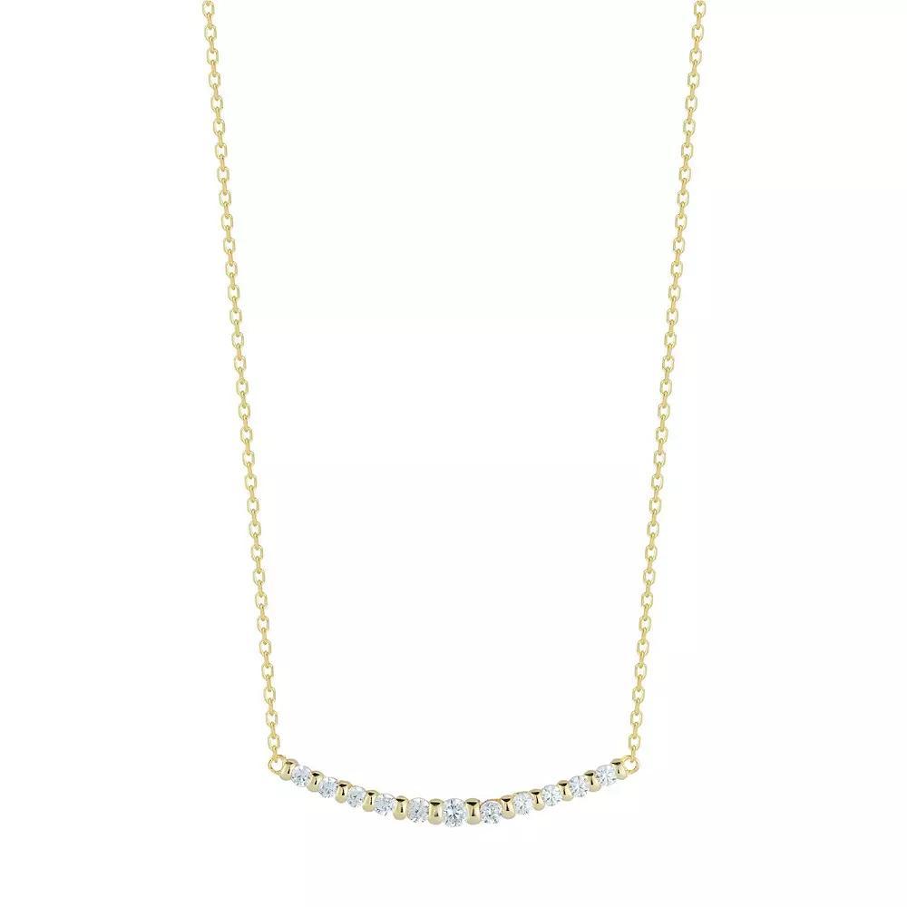 Sunkissed Sterling Cubic Zirconia Bar Necklace, Women's, Gold Tone Product Image