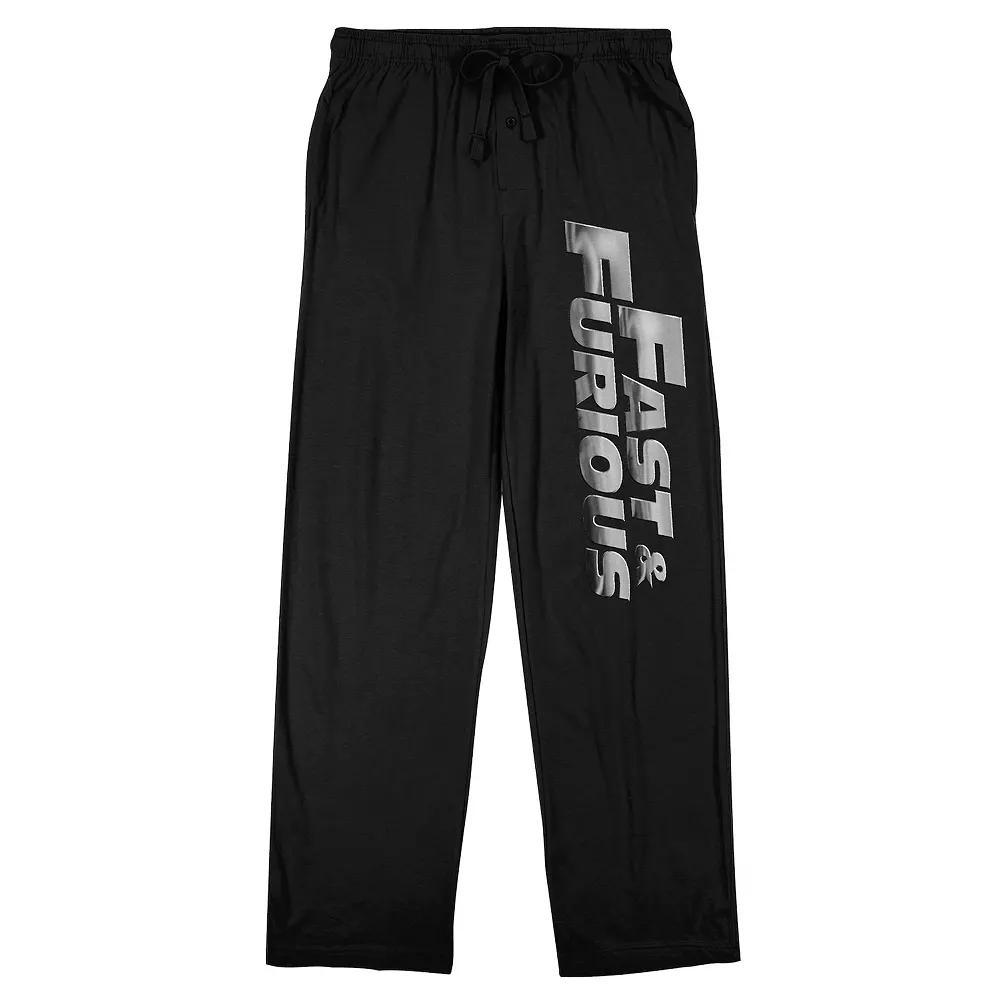 Men's The Fast & The Furious Metallic Logo Sleep Pants, Size: Large, Black Product Image