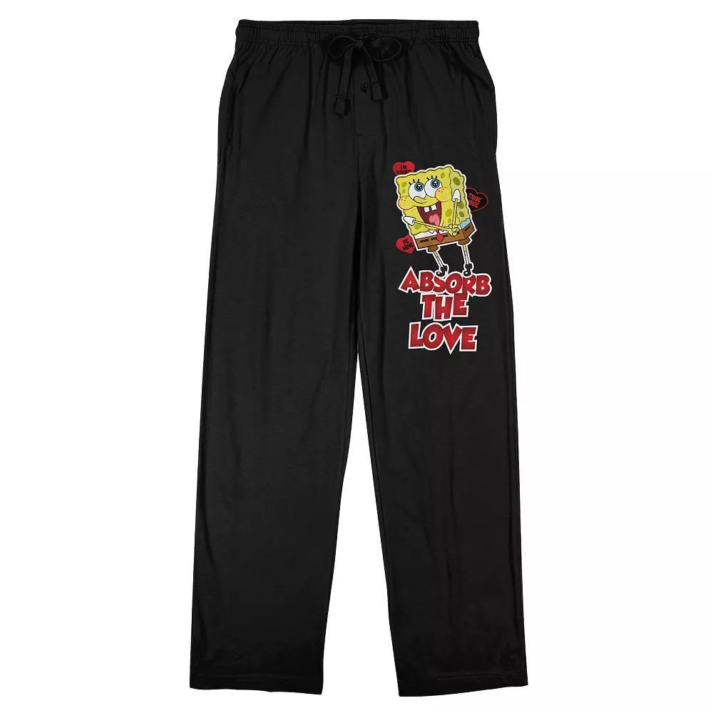 Men's SpongeBob SquarePants Absorb The Love Pajama Pants, Size: XL, Black Product Image