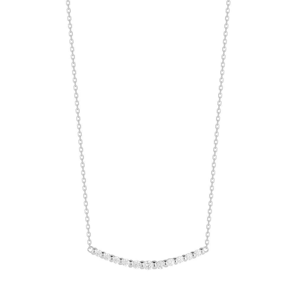 Sunkissed Sterling Cubic Zirconia Bar Necklace, Women's, Silver Tone Product Image
