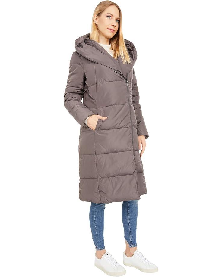 Women's Cole Haan Zip Front Down Coat w/ Dramatic Oversized Hood Product Image