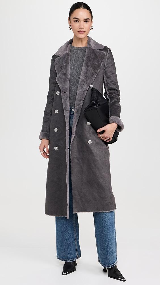 L'AGENCE Citron Faux Fur Maxi Coat | Shopbop Product Image
