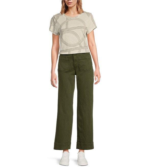 Sanctuary The Perfect Tee Graphic Line Print Crew Neck Knit Top Product Image